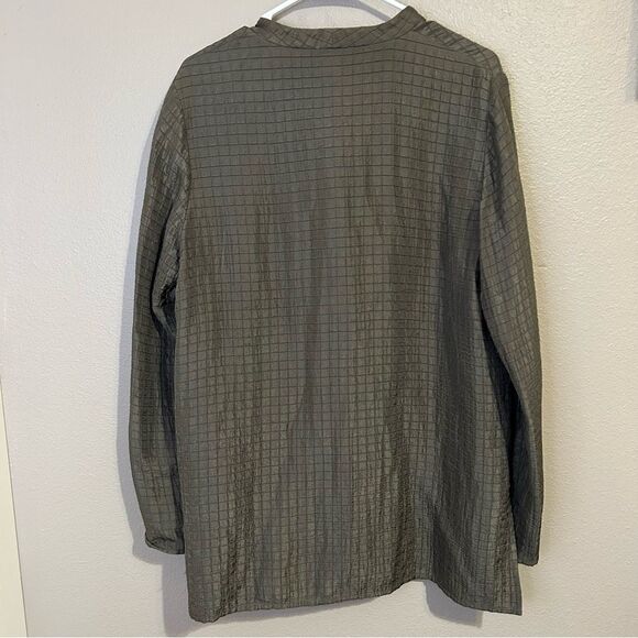 Eileen Fisher silk & linen blend frog closure jacket women’s size medium - Picture 5 of 11